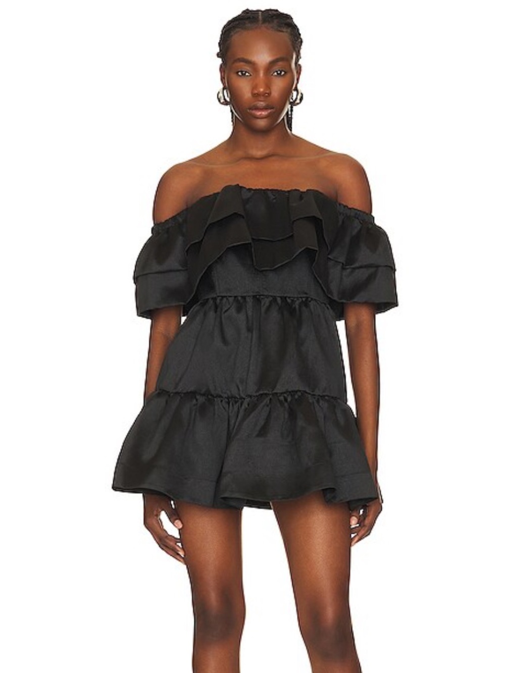 Aureta Lyla Off-Shoulder Mini Dress in Black REVOLVE